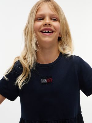 Детские платья Tommy Hilfiger Kids' Rhinestone Flag Interlock Dress — фото 3