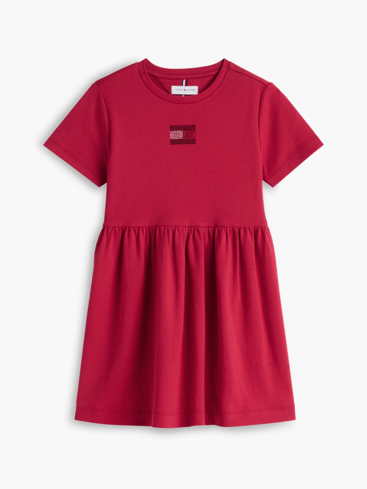 Kids' Rhinestone Flag Interlock Dress — Ruby Rhubarb