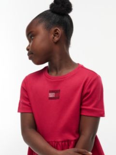 Kids' Rhinestone Flag Interlock Dress — Ruby Rhubarb 2