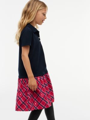 Детские платья Tommy Hilfiger Kids' Mixed Media Stretch Polo Dress — фото 2