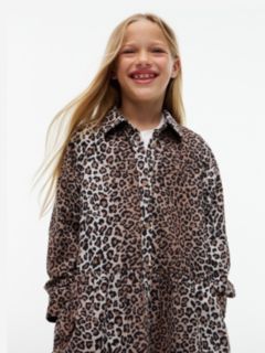 Kids' Leopard Corduroy Shirtdress — Leopard 2