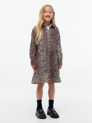 Kids' Leopard Corduroy Shirtdress, Leopard