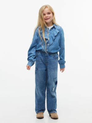Детские джинсы Tommy Hilfiger Kids' Applique Pull-On Wide Leg Jean — фото 2