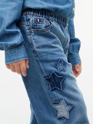 Детские джинсы Tommy Hilfiger Kids' Applique Pull-On Wide Leg Jean — фото 3