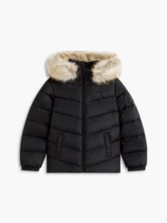 Kids' Hooded Puffer Jacket — Black 5