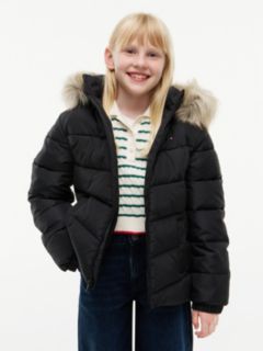 Kids' Hooded Puffer Jacket — Black 1