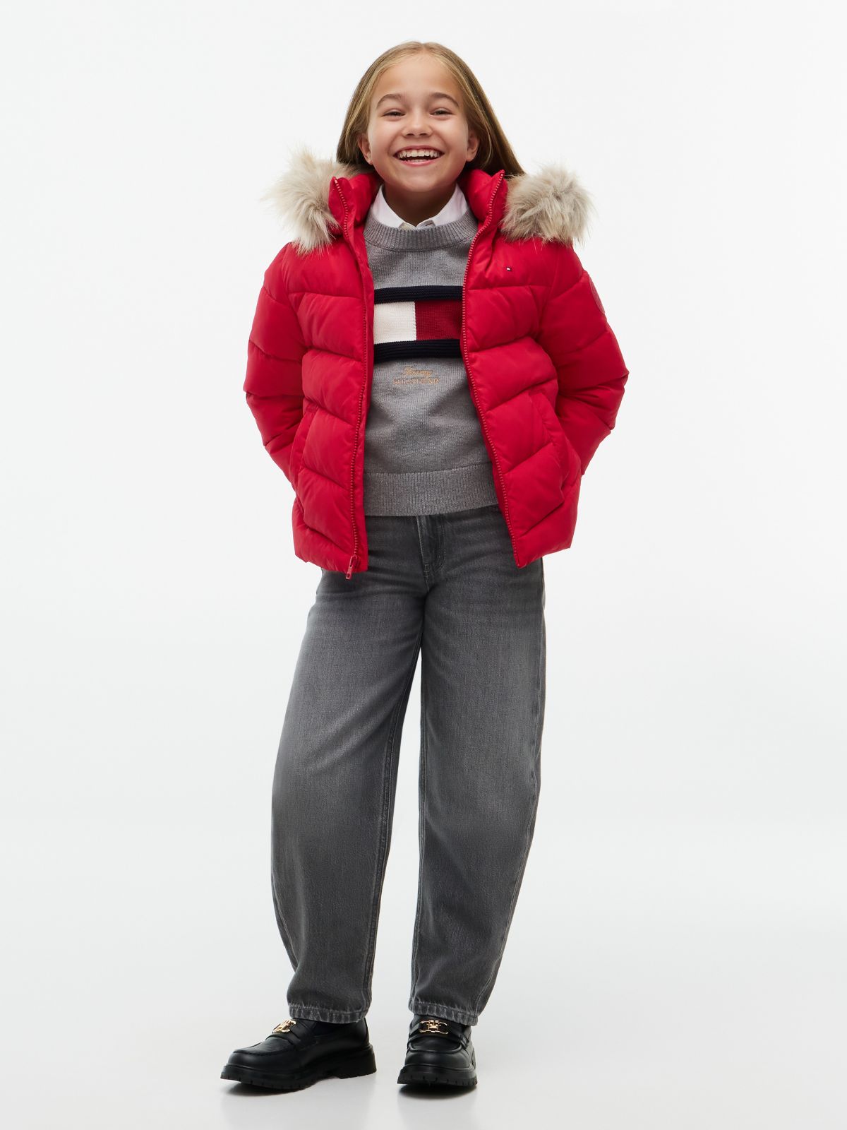 Kids' Hooded Puffer Jacket — Ruby Rhubarb