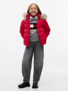Kids' Hooded Puffer Jacket — Ruby Rhubarb 2