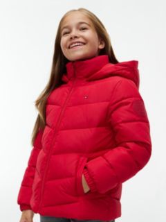 Kids' Hooded Puffer Jacket — Ruby Rhubarb 3