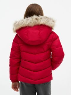 Kids' Hooded Puffer Jacket — Ruby Rhubarb 4