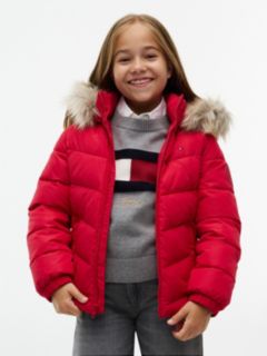 Kids' Hooded Puffer Jacket — Ruby Rhubarb 1