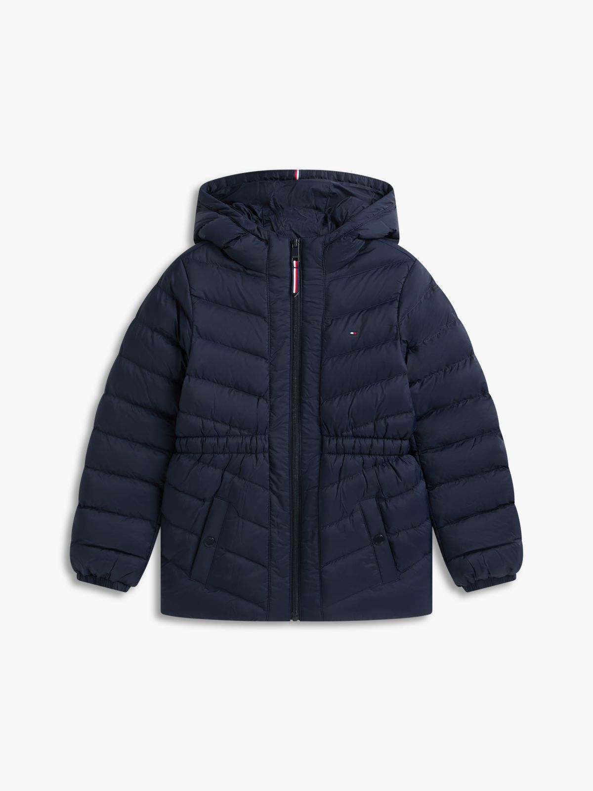 Kids' Quilted Hooded Jacket — Navy Blue