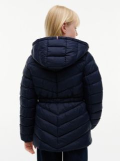 Kids' Quilted Hooded Jacket — Navy Blue 4
