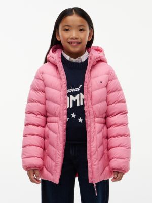 Kids' Quilted Hooded Jacket, Jasmine Pink