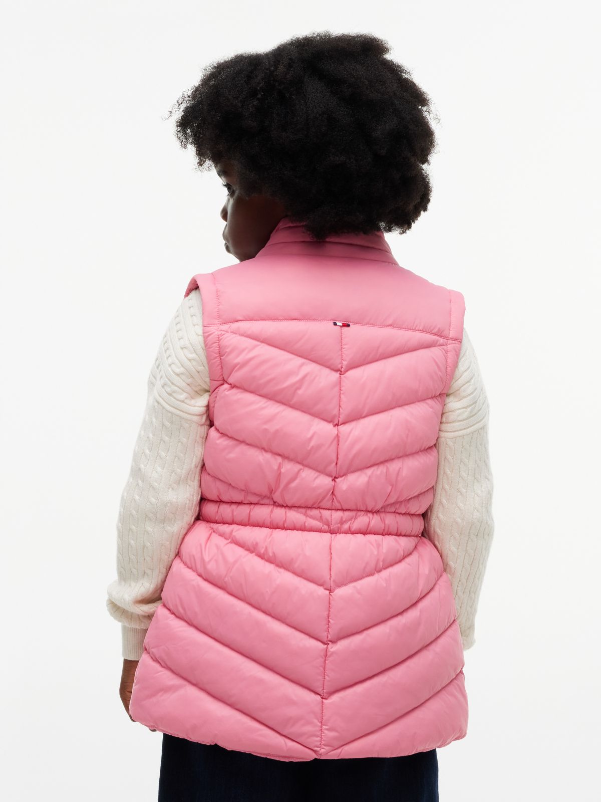Kids' Chevron Quilted Vest — Jasmine Pink