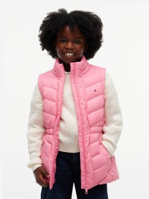 Kids' Chevron Quilted Vest, Jasmine Pink