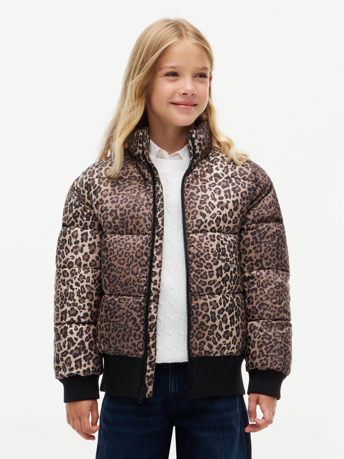 Kids' Reversible Puffer Bomber — White