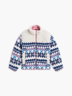 Детская куртка Tommy Hilfiger Fair Isle Teddy, цвет: Белый — фото 5