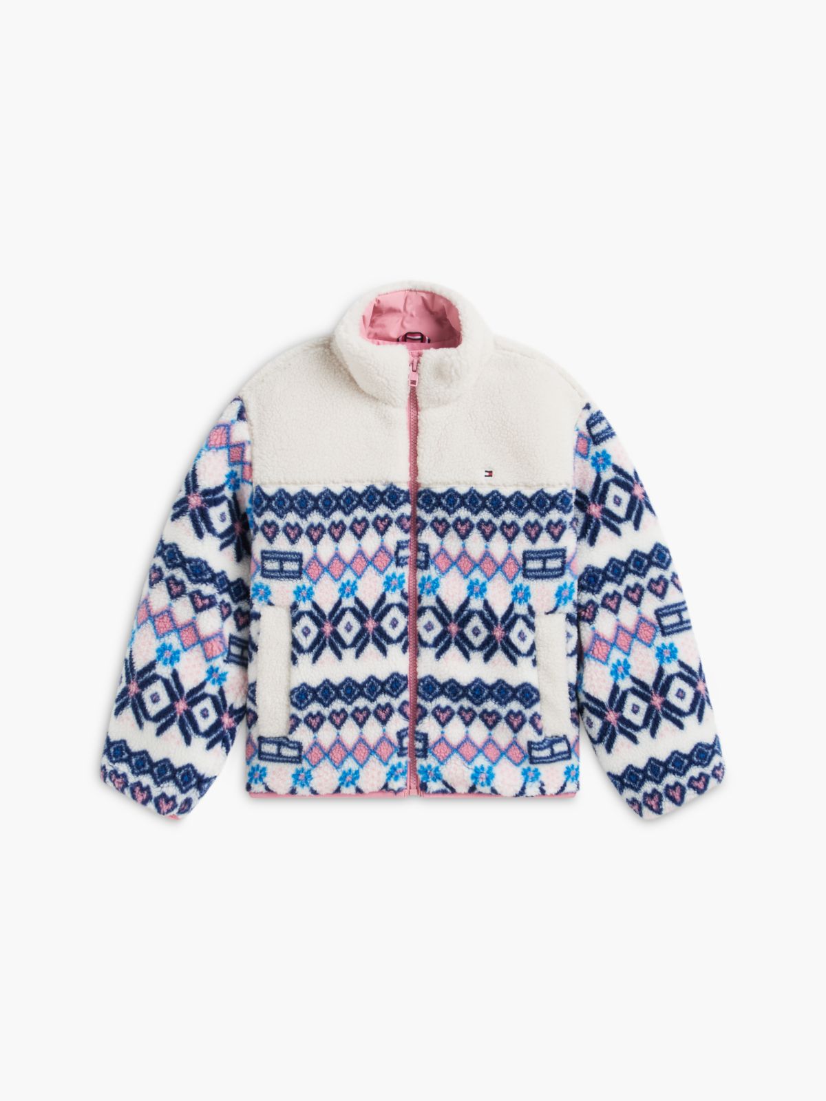 Kids' Fair Isle Teddy Jacket — White
