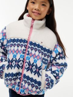 Kids' Fair Isle Teddy Jacket — White 3