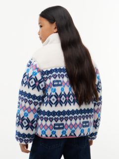 Kids' Fair Isle Teddy Jacket — White 4