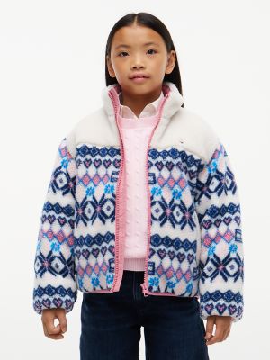 Kids' Fair Isle Teddy Jacket, White