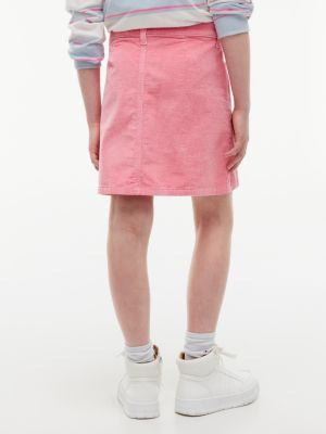Детская юбка Tommy Hilfiger Stretch Corduroy, цвет: Розовый — фото 4