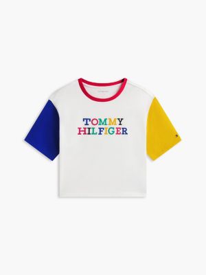 Детские футболки Tommy Hilfiger Kids' Multicolor Logo Colorblock T-Shirt — фото 5