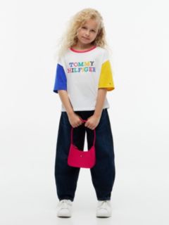 Kids' Multicolor Logo Colorblock T-Shirt — White 2