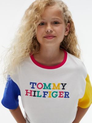 Детские футболки Tommy Hilfiger Kids' Multicolor Logo Colorblock T-Shirt — фото 3