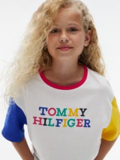 Kids' Multicolor Logo Colorblock T-Shirt — White 3