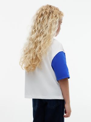 Детские футболки Tommy Hilfiger Kids' Multicolor Logo Colorblock T-Shirt — фото 4