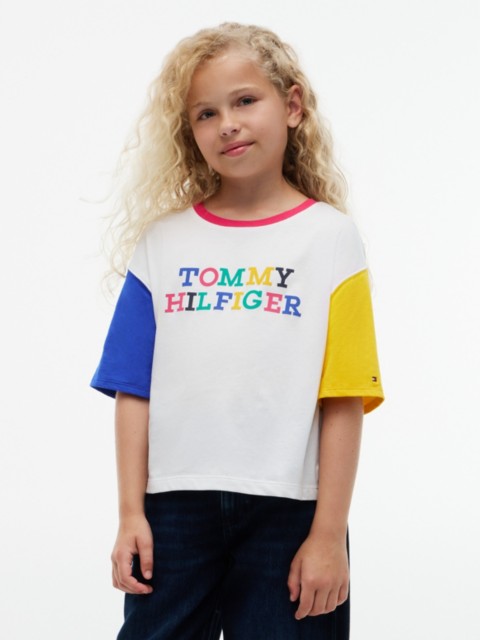 Детские футболки Tommy Hilfiger Kids' Multicolor Logo Colorblock T-Shirt