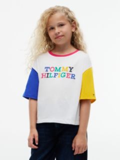 Kids' Multicolor Logo Colorblock T-Shirt — White 1