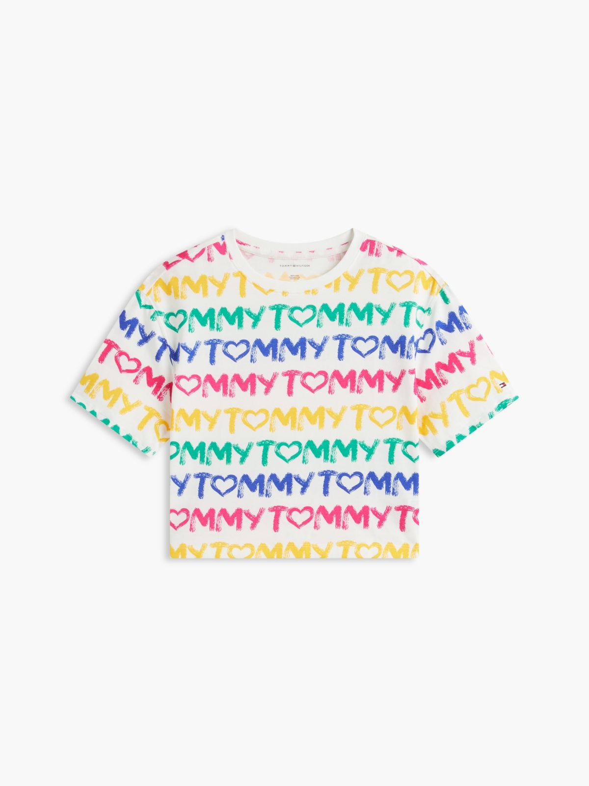 Kids' Allover Tommy Logo T-Shirt — Ecru