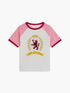Kids' Crest Logo Raglan T-Shirt — White 5