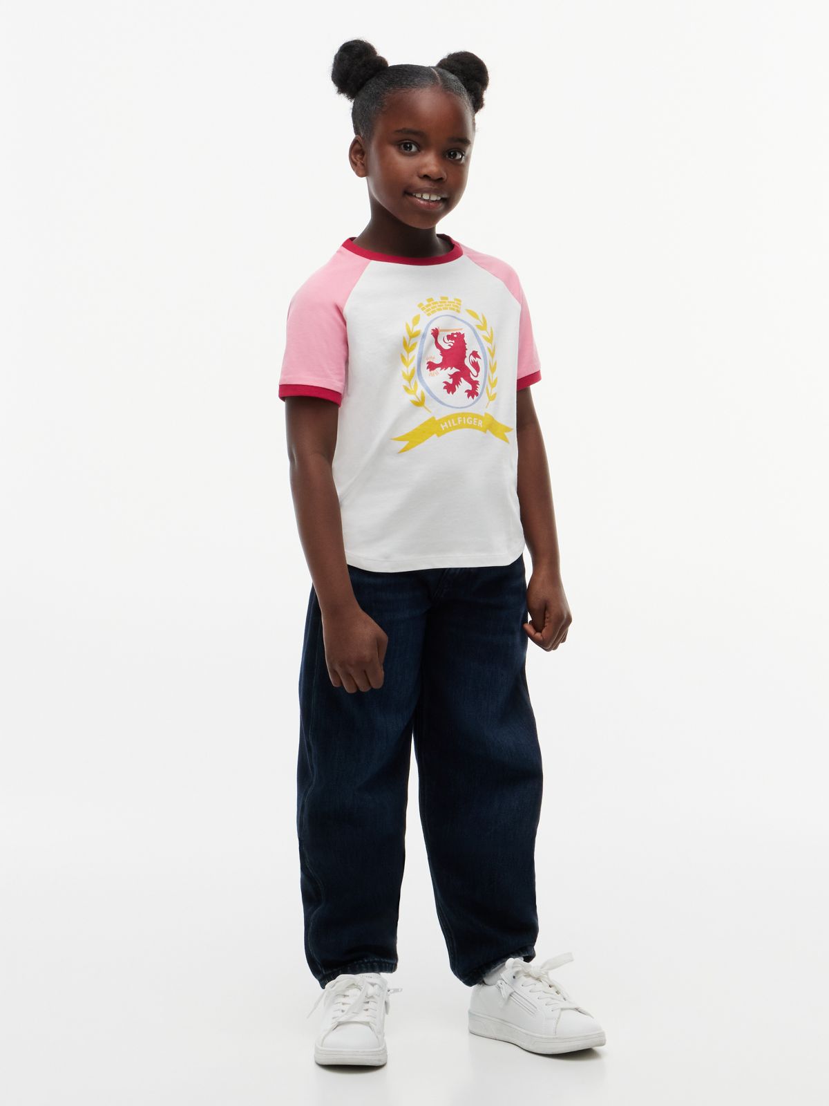 Kids' Crest Logo Raglan T-Shirt — White