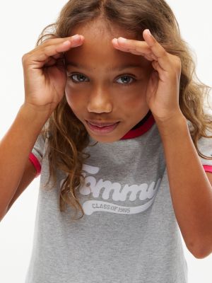 Детские футболки Tommy Hilfiger Kids' Flocked Tommy Logo Ringer T-Shirt — фото 3