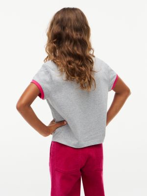 Детские футболки Tommy Hilfiger Kids' Flocked Tommy Logo Ringer T-Shirt — фото 4