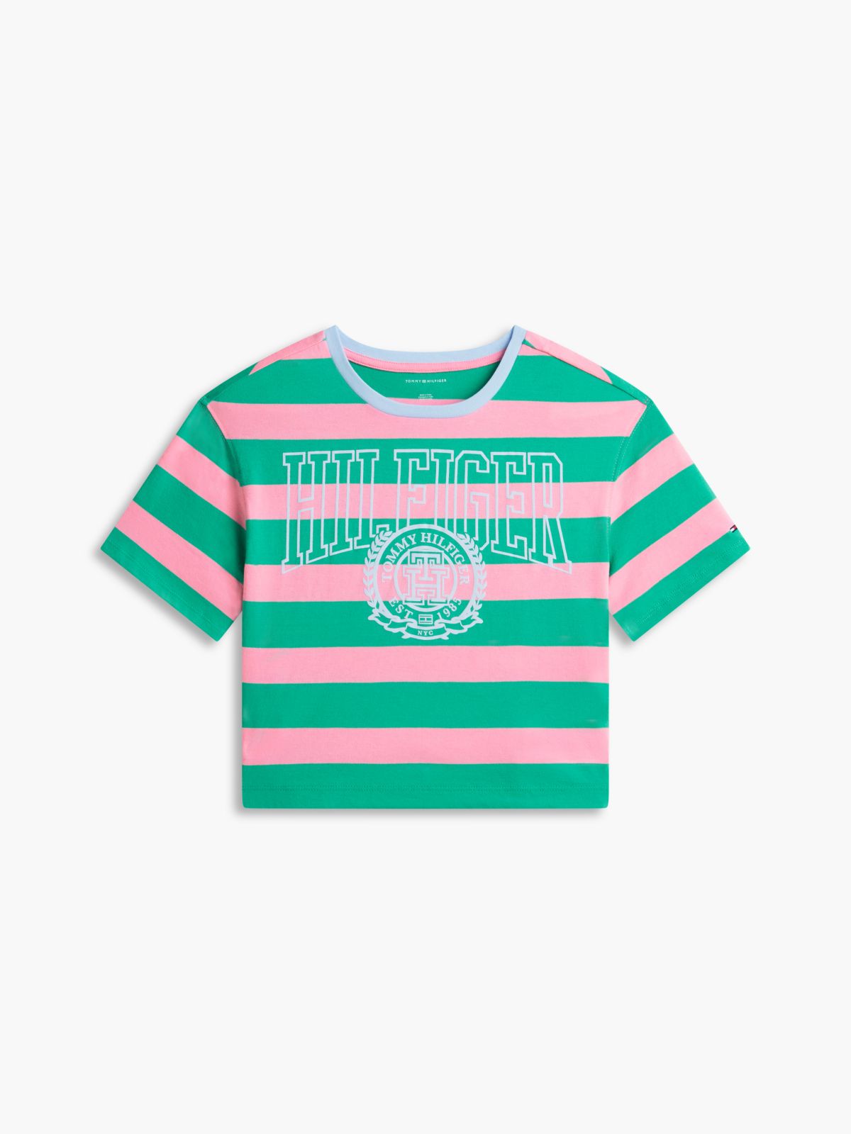 Kids' Rugby Stripe Logo T-Shirt — Cosmic Green