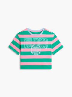 Kids' Rugby Stripe Logo T-Shirt — Cosmic Green 5