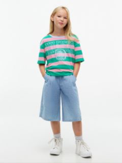 Kids' Rugby Stripe Logo T-Shirt — Cosmic Green 2