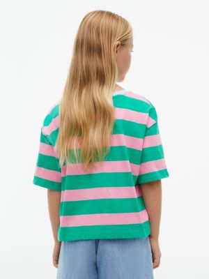Детская футболка Tommy Hilfiger Rugby Stripe Logo, цвет: Зелёный — фото 4