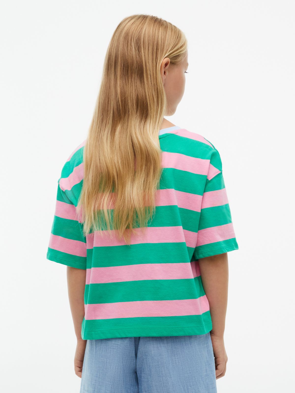 Kids' Rugby Stripe Logo T-Shirt — Cosmic Green