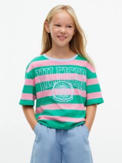 Kids' Rugby Stripe Logo T-Shirt — Cosmic Green 1