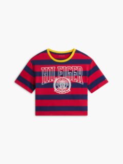 Kids' Rugby Stripe Logo T-Shirt — Ruby Rhubarb 6