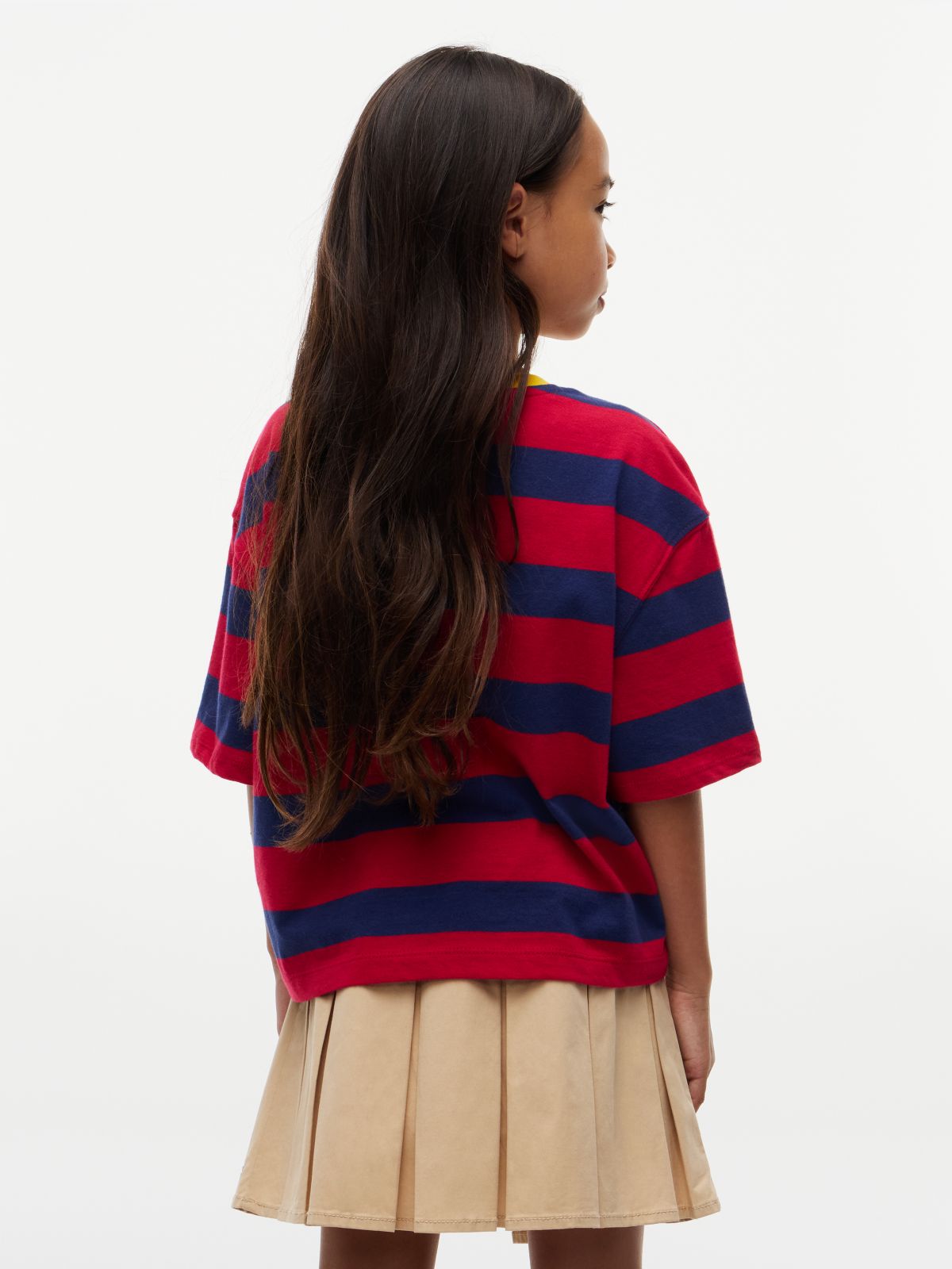Kids' Rugby Stripe Logo T-Shirt — Ruby Rhubarb