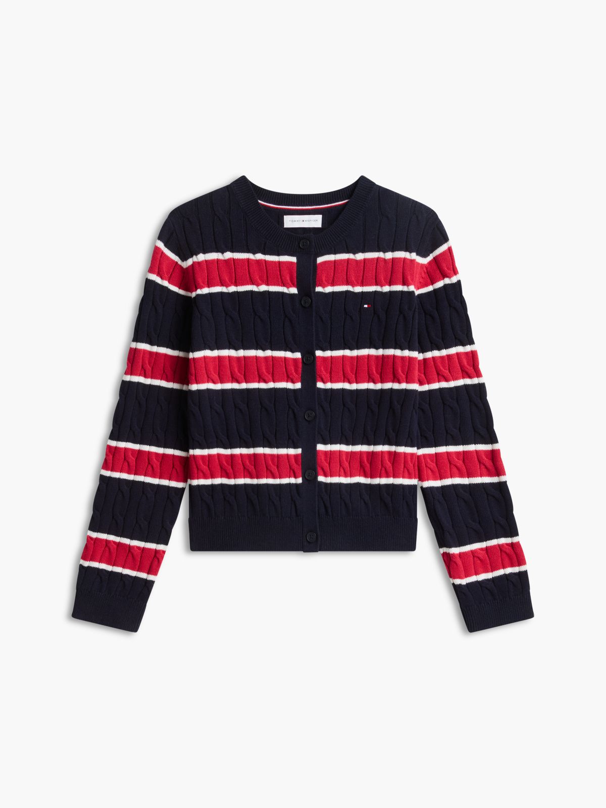 Kids' Striped Cardigan — Navy Blue