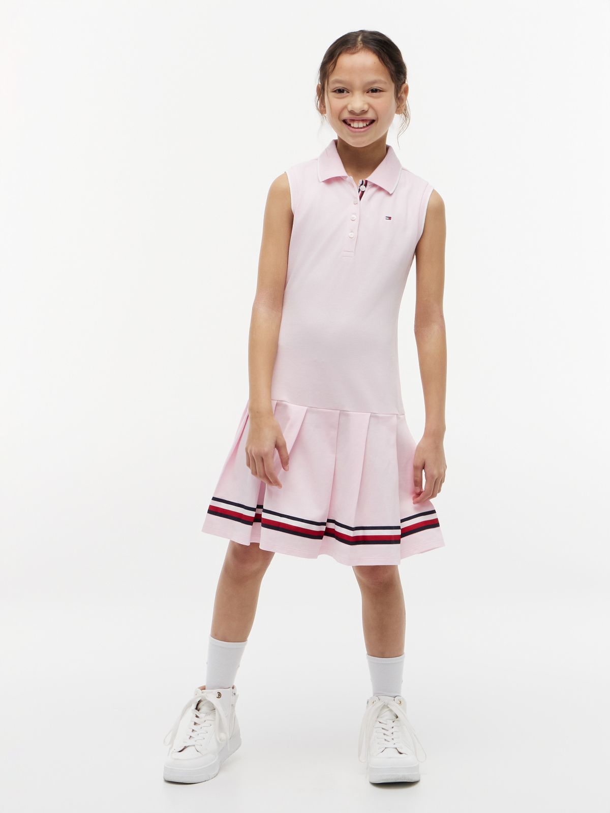 Kids' Sleeveless Pleated Polo Dress — Ballerina