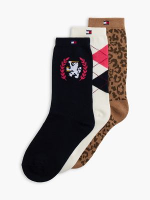 Kids' Variety Mix Trouser Sock 3-Pack, Ivory/ Multi